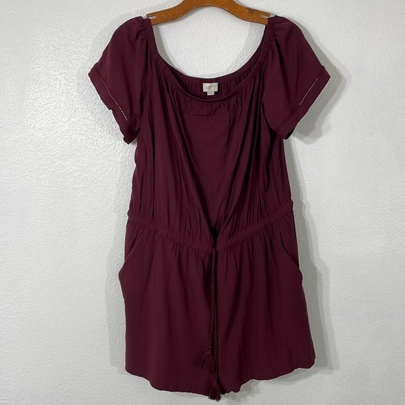 LOFT Pants - Loft Outlet, new without tags, burgundy rayon romper